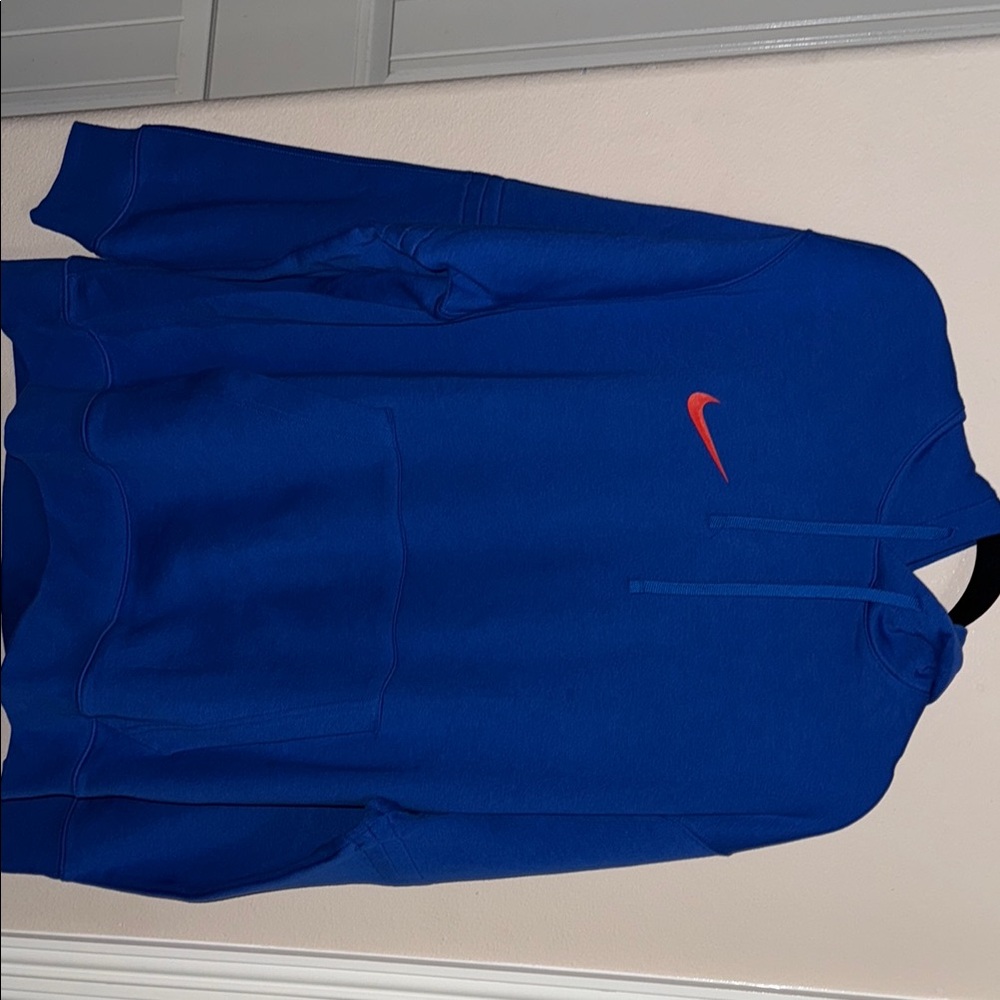 Nike Royal Blue Hoodie with Orange Swoosh